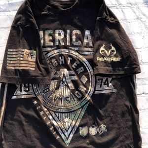 COPY - Black & Camo American Fighter Shirt